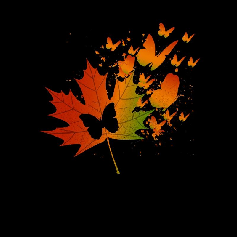 Feuilles forêt automne feuillage cadeau papillon