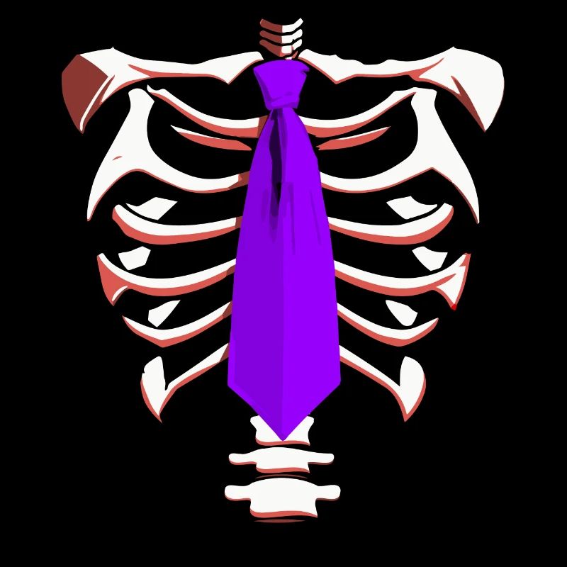 Skeleton with a Tie Funny Halloween Design Spooky