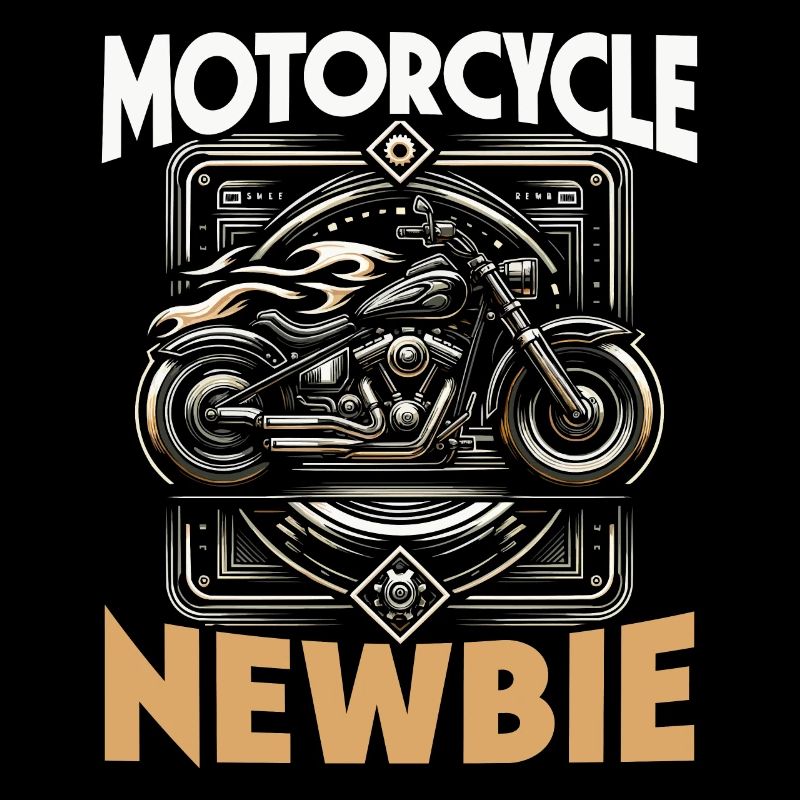 Funny motorcycle lover riding motorcycle.
