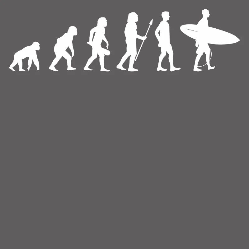 Surfing Evolution - Surf Surfer Monkey Human