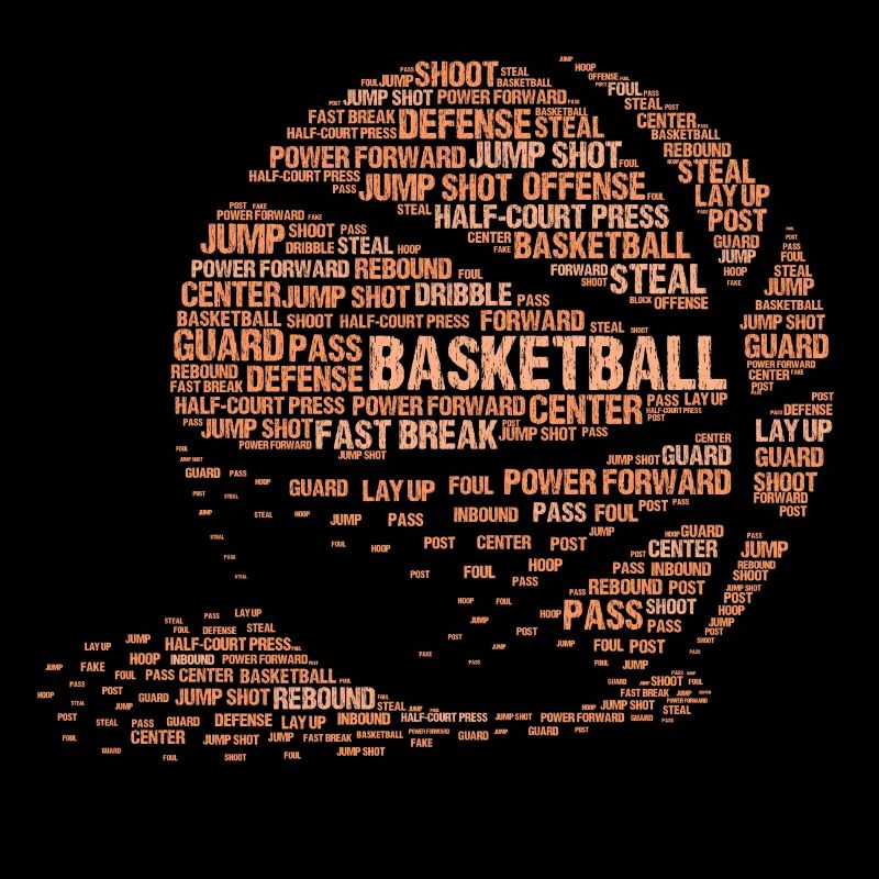 Style de calligraphie de typographie de basket-ball