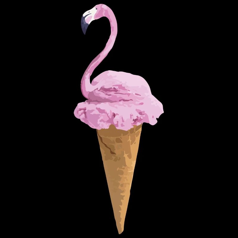 Flamingo with ice cream