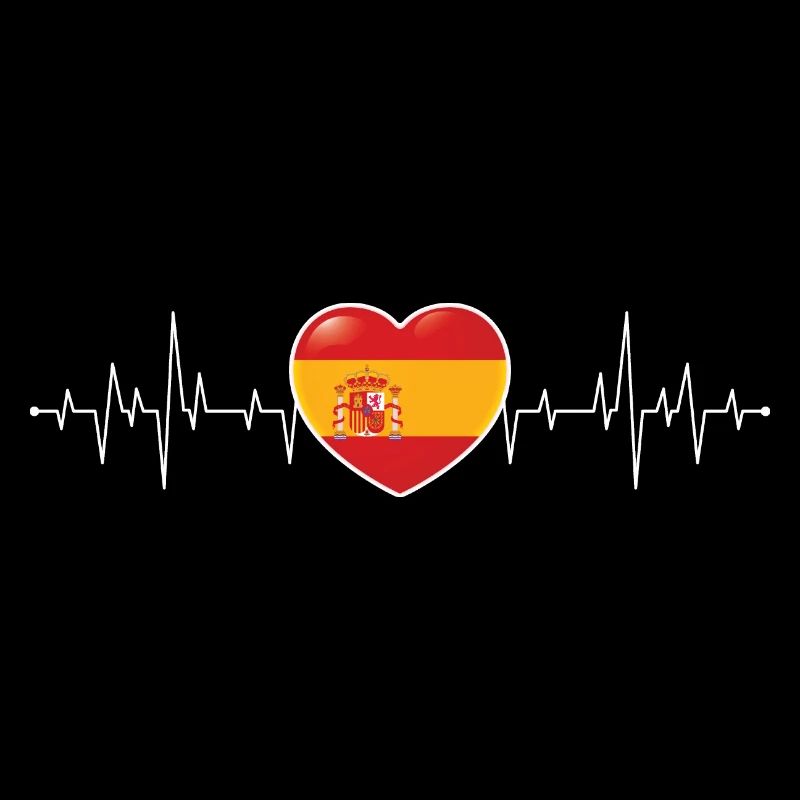 Spanien Herzschlag / Puls Spanische Flagge Spanier