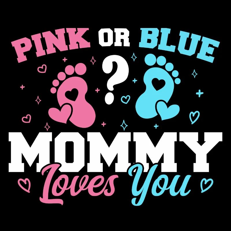 Rosa oder blaue Mama liebt dich - Geschlecht enthüllen Mama
