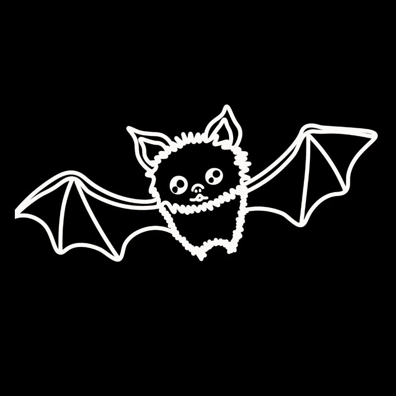 young bat over white