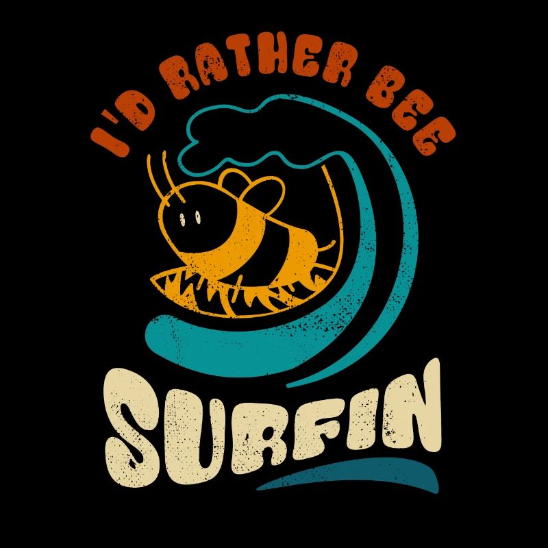 I'd rather bee surfin - Sticker
