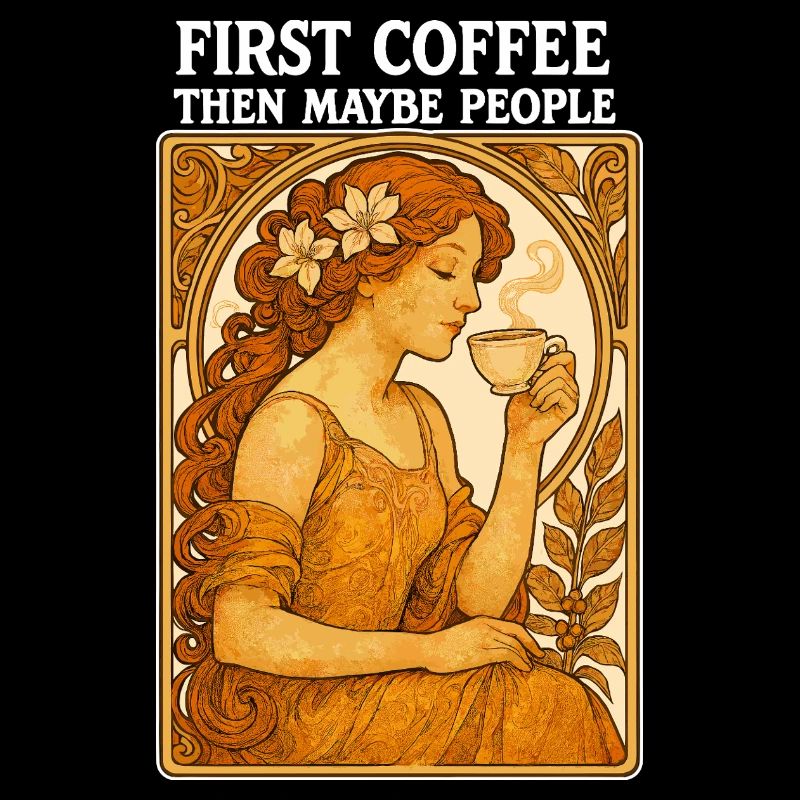 Erst Kaffee Dann Menschen Vintage Pin-Up Geschenk