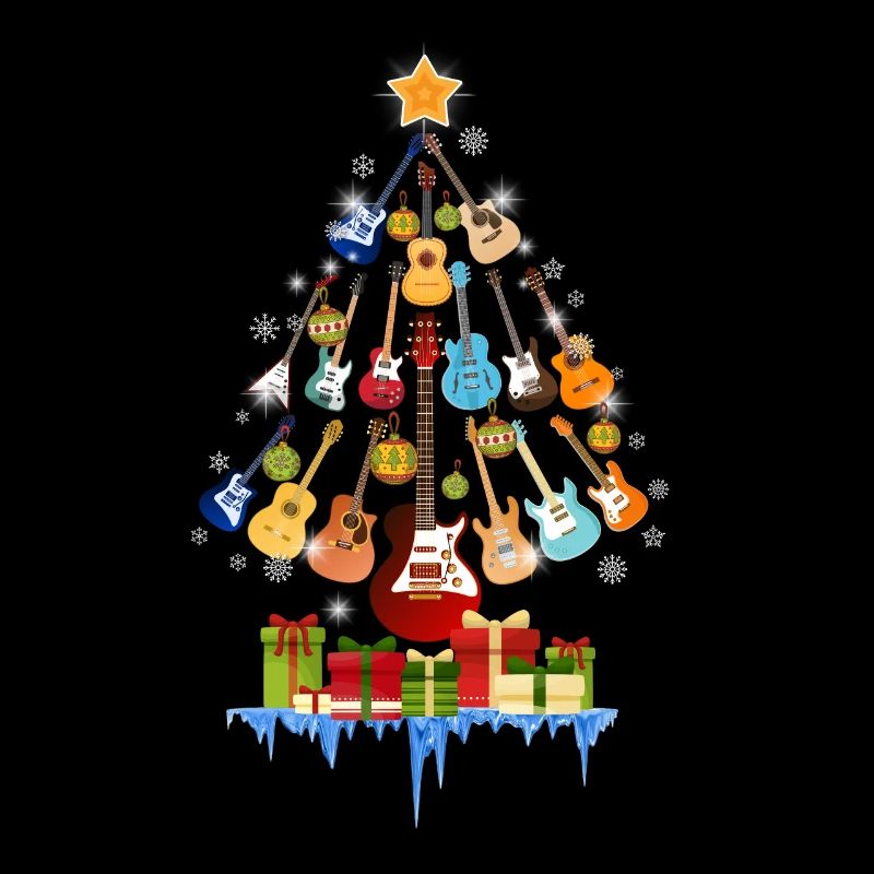 Guitars Christmas Pine Tree
