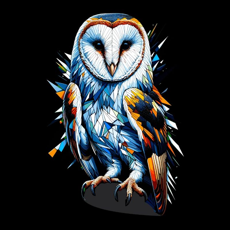 Polygon Art Schleiereule Eulen