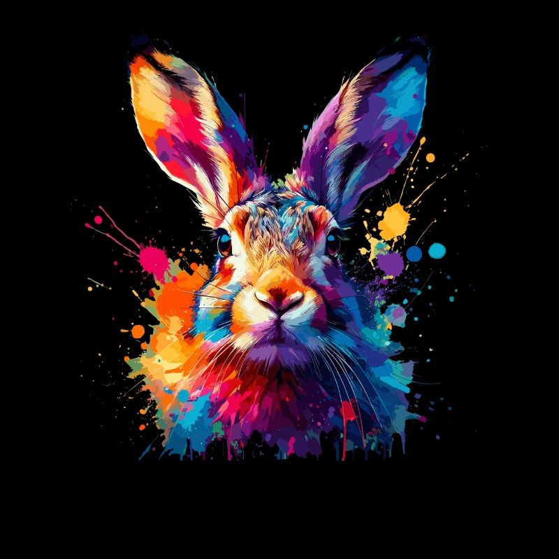 Splash Art coloré Jackrabbit Jackrabbits