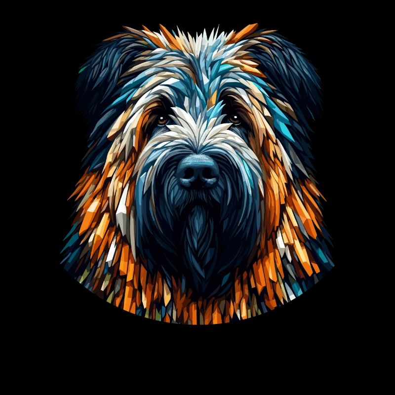 Polygone Art Briard Briards