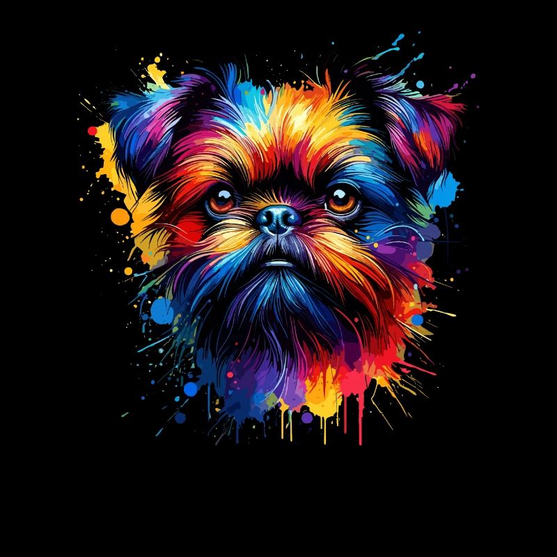 Colorful Splash Art Brussels Griffon Griffon