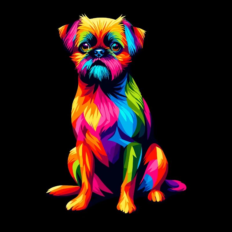 Bunte Pop Art Brüssel Griffon Griffon