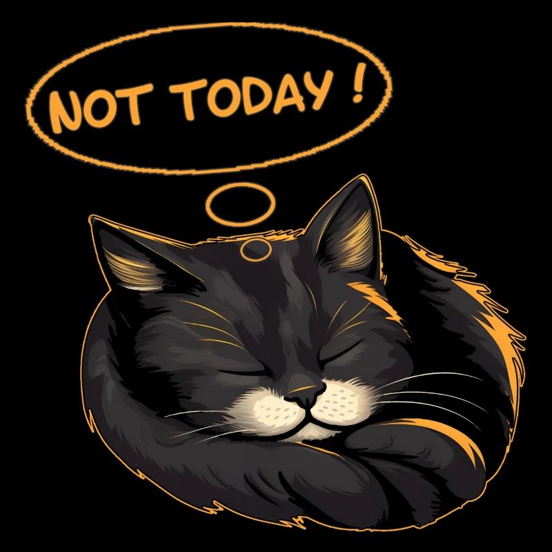 Funny Cat Design - Not Today Sleeping Cat
