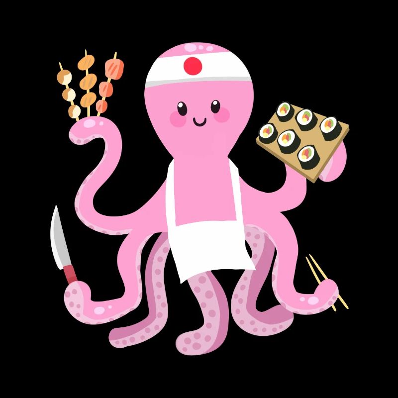 Octopus Sushi Chef, Octopus Shirt, Cute Octopus