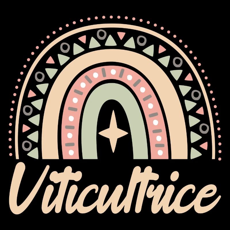 Cadeau Viticultrice. Boho Rainbow viticultrice.