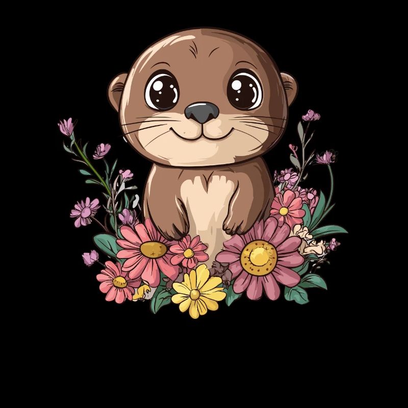 Otter mit Blumenwiese