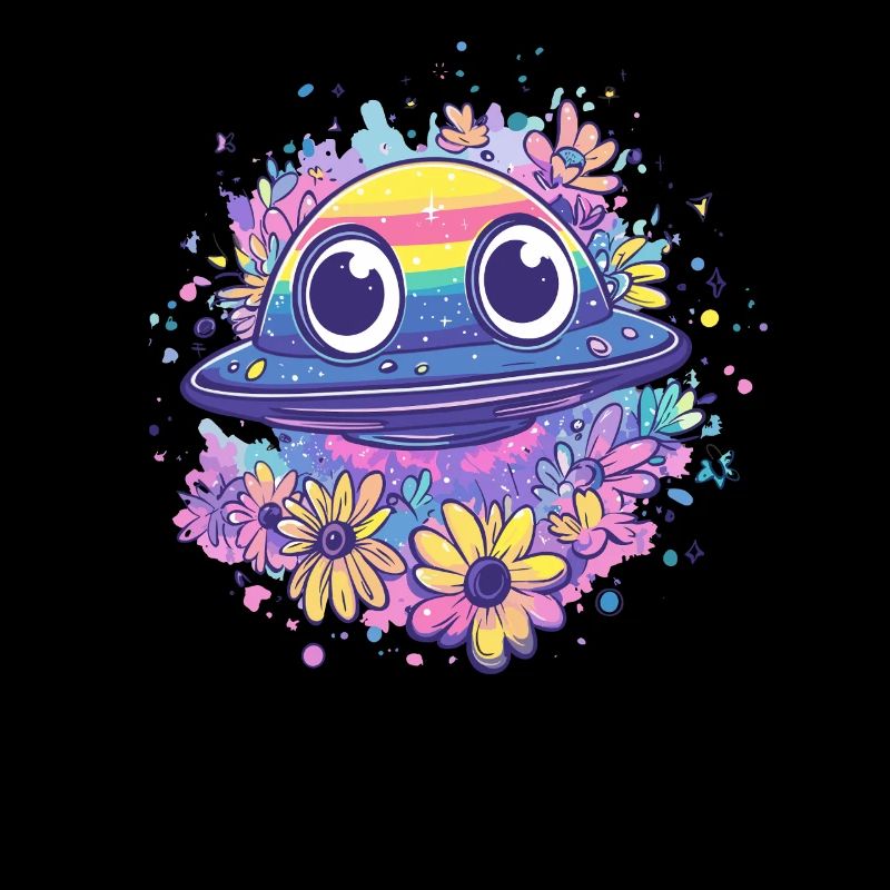 UFO mit Blumenkranz