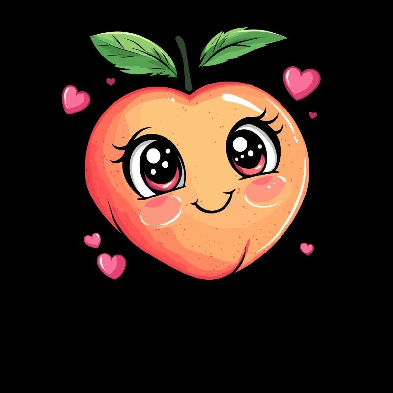 Peach with heart