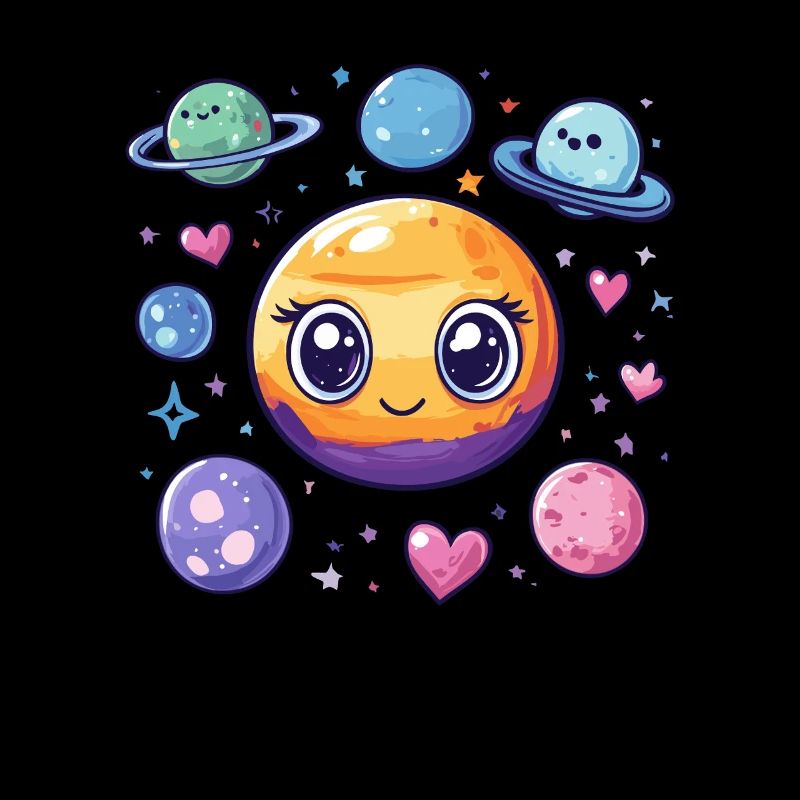Planet im Sonnensystem mit Herz