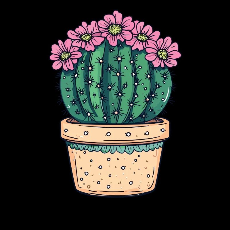 Flowering pot cactus