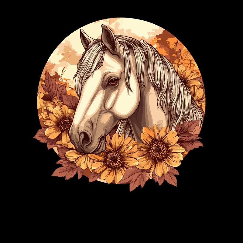 Pferd mit Sonnenblumen
