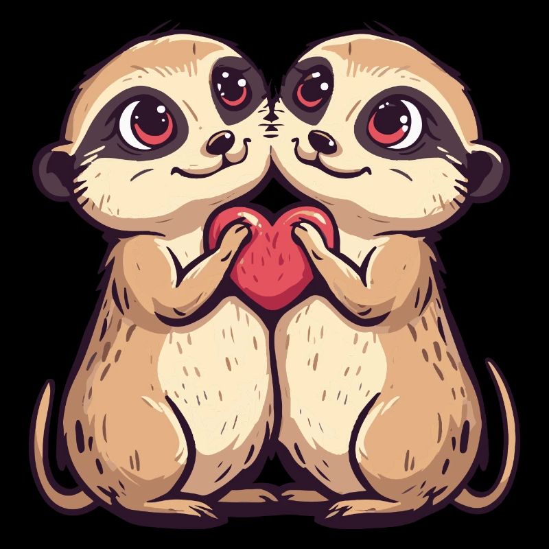 Erdmännchen Paar Liebe Valentinstag