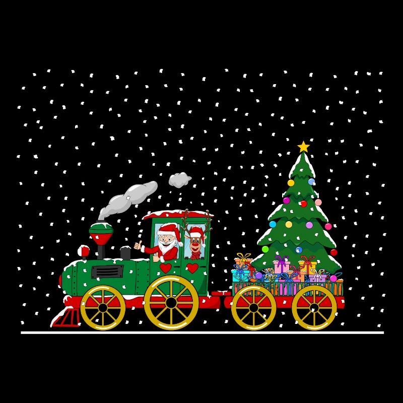 Weihnachtszug mit Nikolaus und Rentier