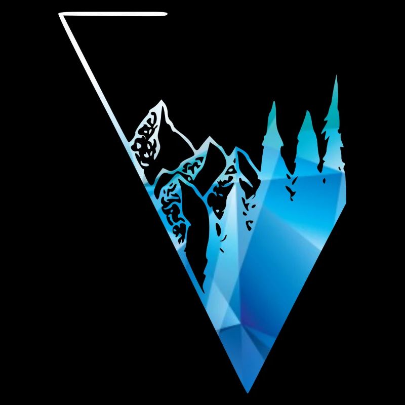 blue panorama forest and mountains