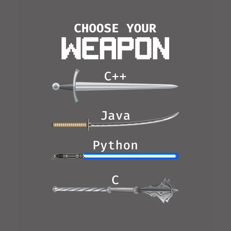 Choisissez votre programmeur Java Python Weapon C