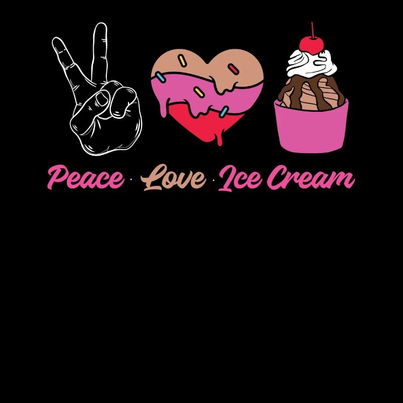 Cône de crème glacée Peace Love Ice