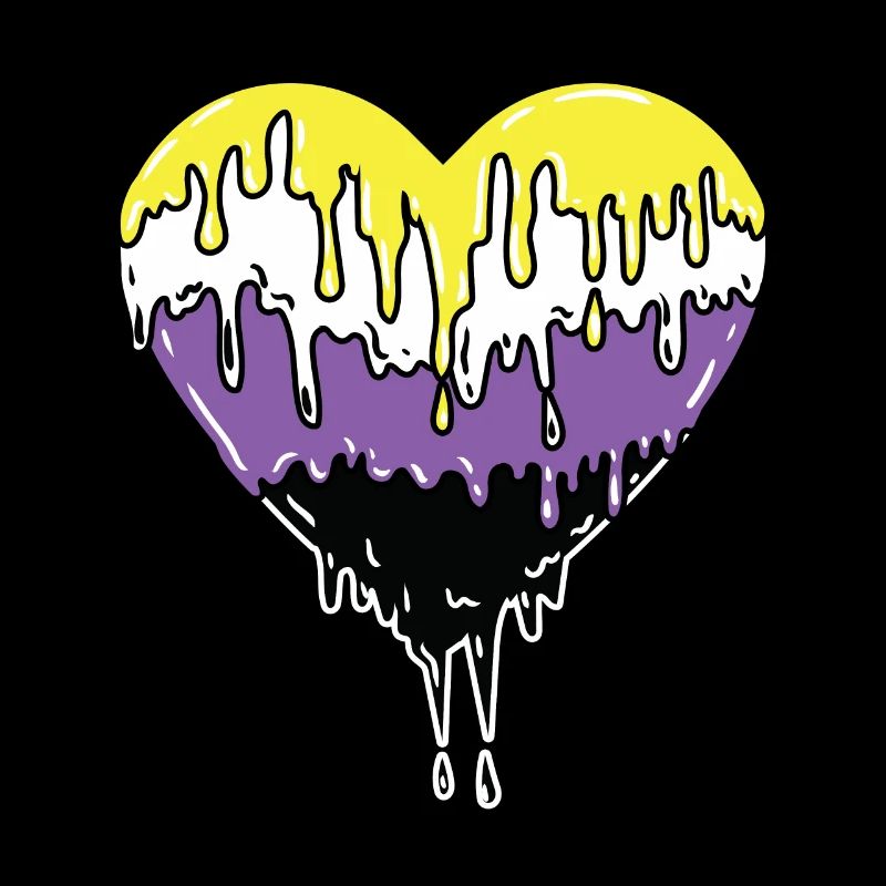 Nonbinary Pride Dropping Heart