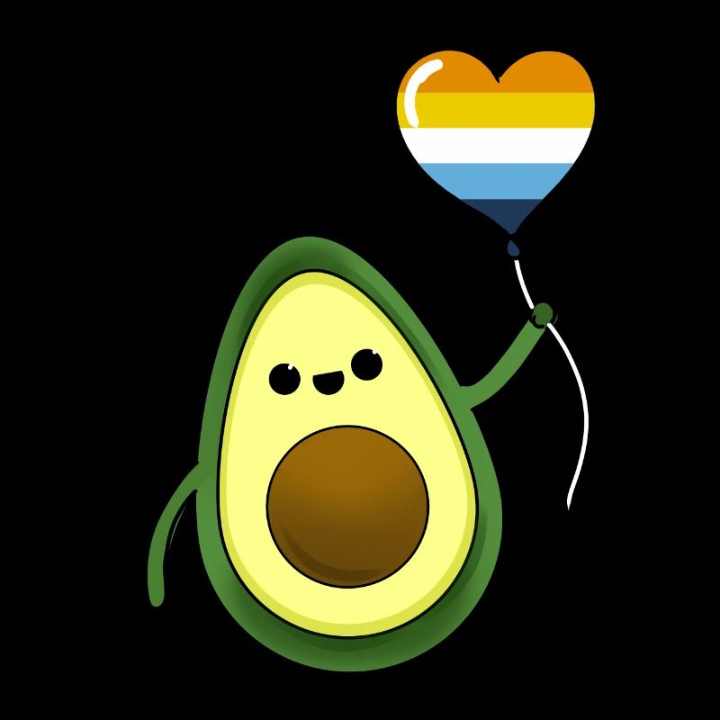 Avocado mit Aroace Pride Luftballon