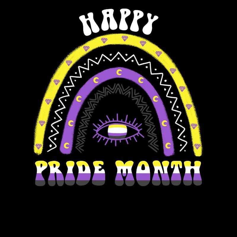Boho Rainbow Happy Pride Month Nonbinary