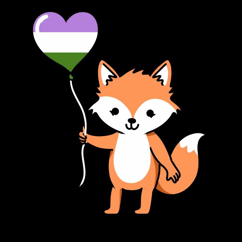 Fuchs Herzballon Genderqueer Pride