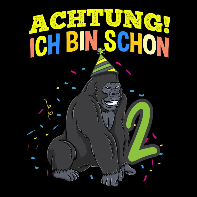 Achtung Ich Bin Schon 2 Geburtstag Gorilla