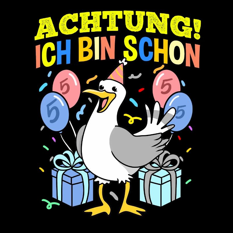 Achtung Ich Bin Schon 5 Geburtstag Möwe