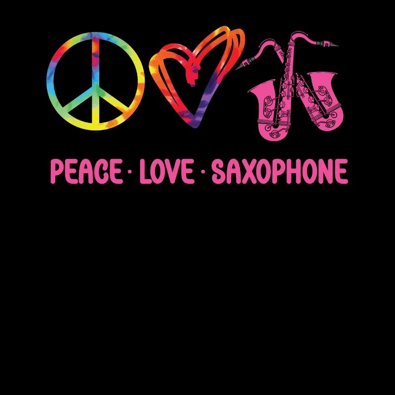 Saxophone Tie Dye Peace Love