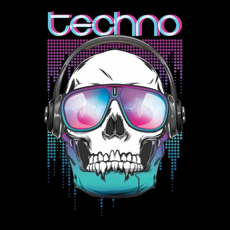 Techno MDMA Skull Psytrance