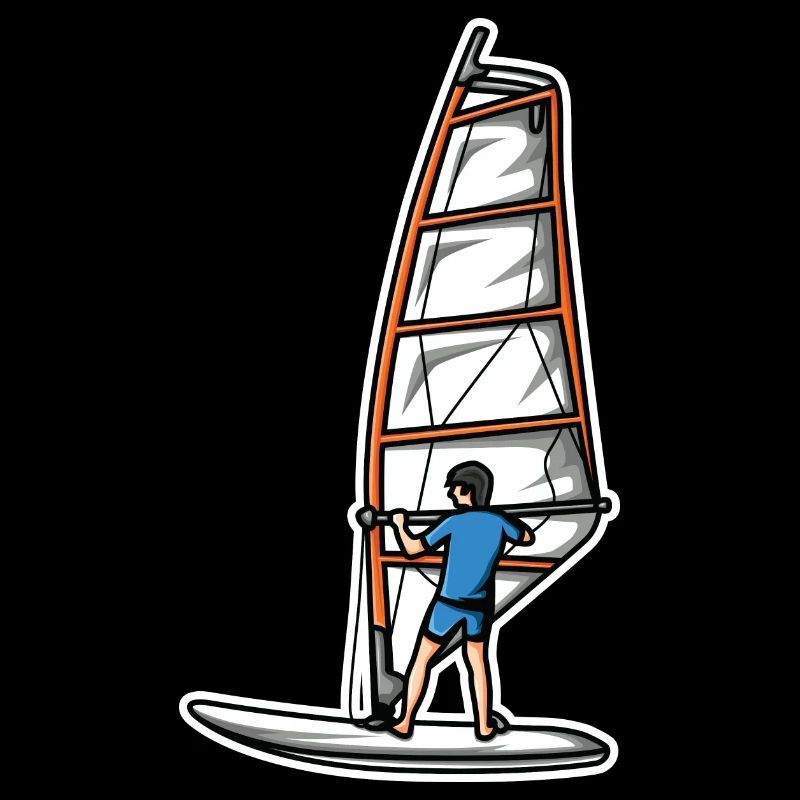 Lustiger Windsurfer Junge