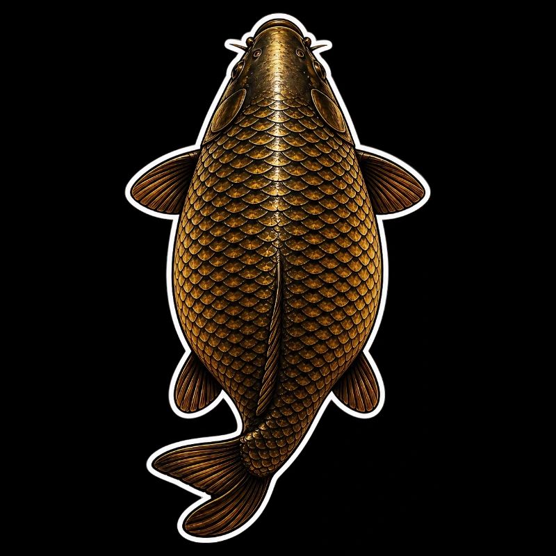 Vue du sommet de la carpe dorée – Conception de pêche propre