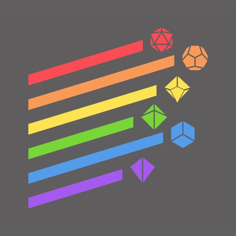 Rainbow Polyhedral Dice Set Tabletop RPG