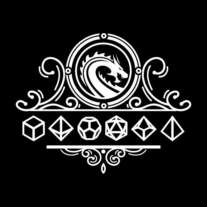 Dragon avec jeu de dés polyédriques RPG sur table