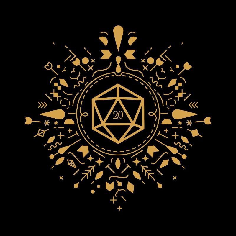 Polyedrisch D20 Würfel Monogramm Tabletop RPG