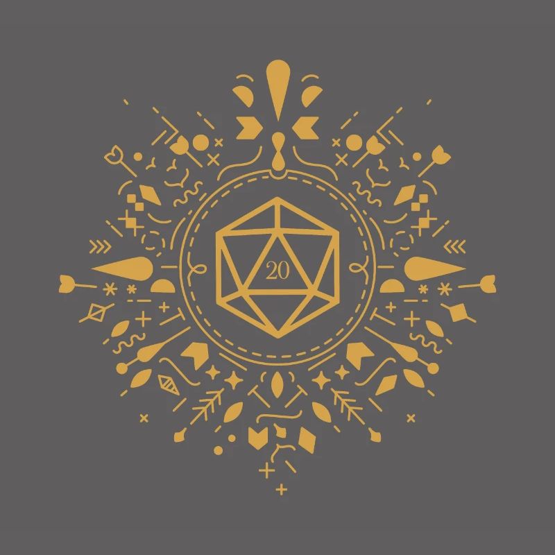 Polyedrisch D20 Würfel Monogramm Tabletop RPG