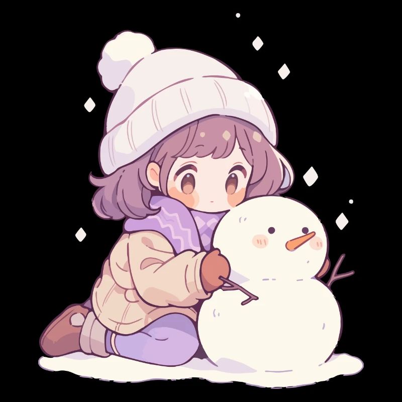 Süßer Weihnachts Schneemann Mädchen Winter-Design