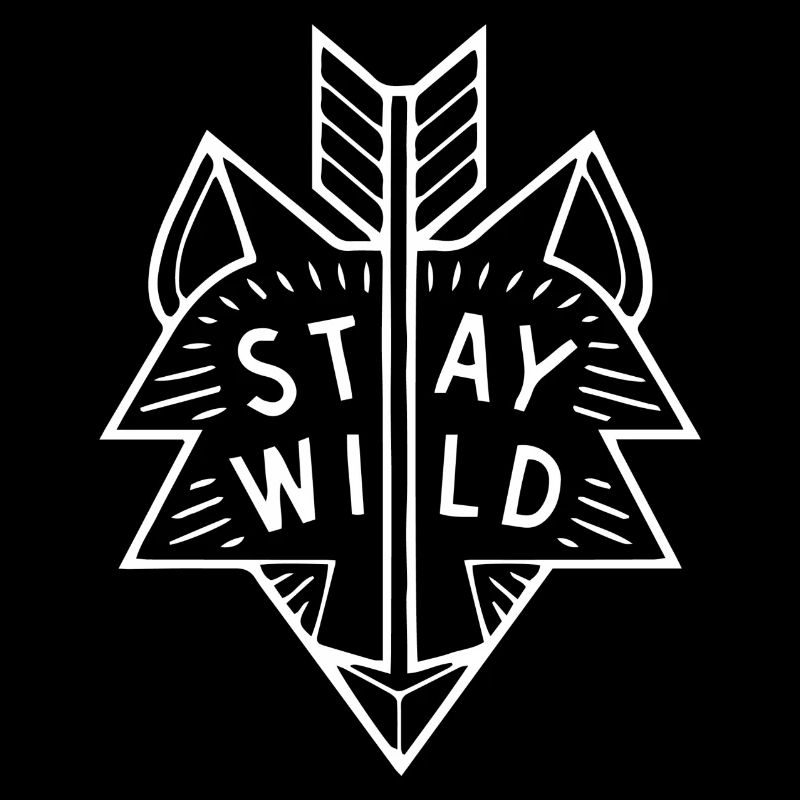 Kopf Mit Pfeil "Stay Wild" Geschenk Idee weiß