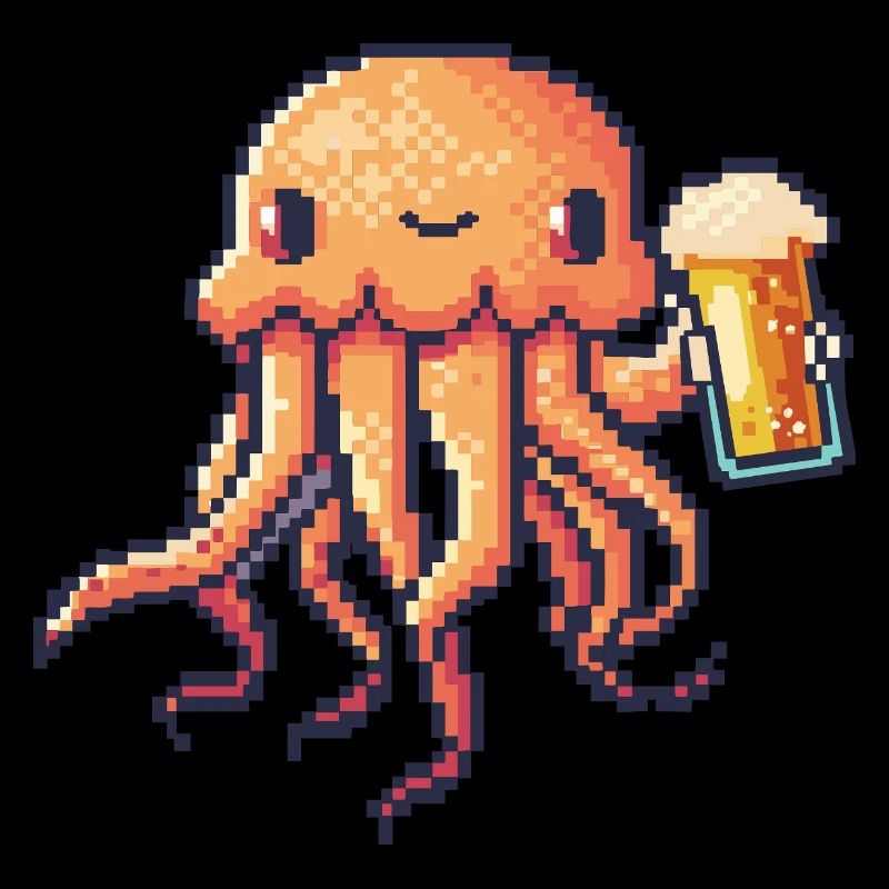 Qualle Pixel Bier