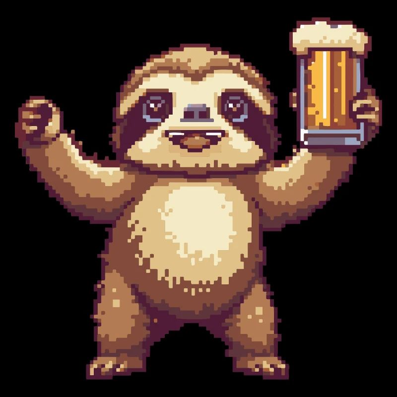 Faultier Pixel Bier