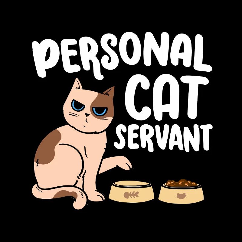 Serviteur personnel pour chat servant de la nourriture